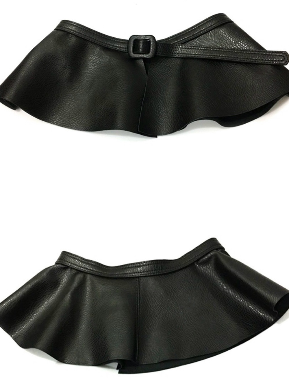 NEW Women Retro Syn Leather Wide Waist Skirt look Peplum Corset BeltBand Wrap